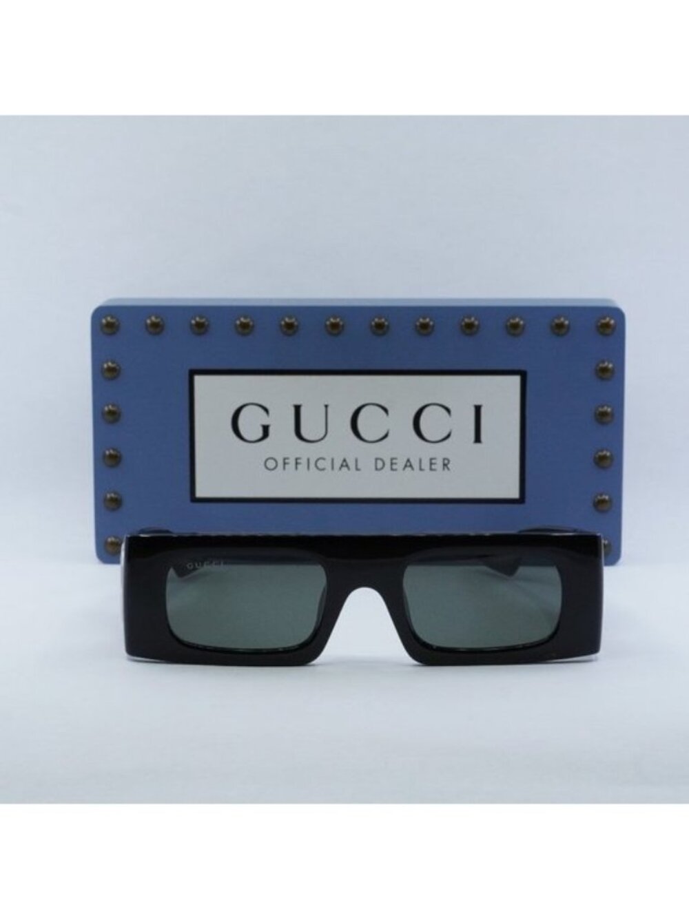 Gucci GG1646S 001 Rectangle Sunglasses - Black/Grey - Picture 3 of 11